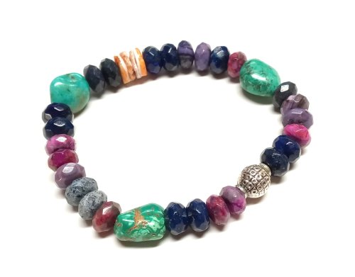 Judy Larson's Stretch Bracelets - , Beading, Beads, pull the hollow bead over the knot